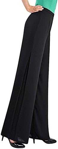 Zalezing Nice Women's Casual Chiffon Palazzo Trousers Culottes Wide Leg Pants Ladies 31 Black0231