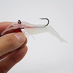 5 PCS 5 Colors Soft Shrimp Worms Lures Baits Rigged