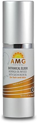 All-natural, 100% Organic, Botanical Elixir Moringa Oil Infused With Sacha Inchi Oil for skin, hands and hair or problem areas such as psoriasis of the elbows or scalp, or eczema prone areas