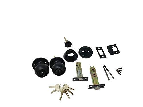 Grip Tight Tools ED07-6 36 Total, (6-Pack, Black Combo Entry Lock Set Door Knob and Double Cylinder Deadbolt Alike: KW1 Keyway with 18 Keys Included, 6 Pack, 6 - Thumbnail 5