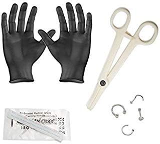 Adult Body Piercing Kit -Ear Lip Nose 16G & 18G Piercing Needles