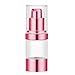 Lil Ray 0.5 oz Refillable Airless Pump Bottle, Travel Lotion Container, Plastic Cosmetic Dispenser (6PCS,Rose Red)