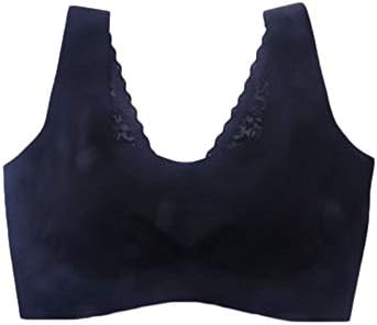 LiangZhu Bra Womens Sports Bras Lace Shockproof No Trace Plus Size Sleep in Yoga Bralette Leisure Stretch Crop Tops Vest
