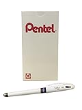 Pentel EnerGel Tradio Pearl Liquid Gel Pen, 0.5mm, Needle Tip, Violet Ink, Box of 12 (BLN115W-V)