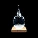 Storm Glass Weather Predictor -Weather Forecaster Weather Station Creative Crystal Glass Bottle Desktop Drops Craft Weather Station with Pure Wood Base -High Class Decoration on Home & Office (Large)