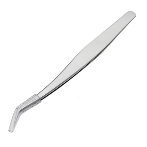 HUELE Professional Curved Point Stainless Steel Precision Application Tweezers for Individual and 3D 6D Volume Mink Eyelash Extensions