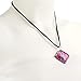 CHUVORA Hand Blown Glass Purple and Pink Square Pendant Necklace, 18 inches