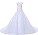 WeddingDazzle Applique Wedding Bridal Long Plus Size Wedding Dresses for Bride