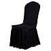 1 x Soulfeel Long Stretch Spandex Dining Chair Cover Protectors, Super Fit Banquet Chair Seat Slipcovers for Hotel and Wedding Ceremony, Removable & Washable (Black)