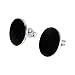 Classy Oval Reconstructed Black Onyx .925 Sterling Silver Push Back Post Earrings