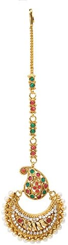 Maroon Green Bridal Sets maang Tikka tika for Wedding Indian Jewelry for Women