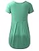 AMORE ALLFY Women's V-Neck Flare Tunic Top Mint Medium