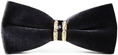 Sunvan Men's Pre-Tied Embellished Velvet Bow Tie with Adjustable Length for Weddings Suits Coat Blazer Tuxedo Prom Party Valentine's