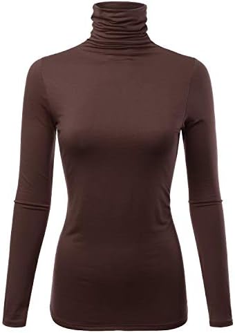 FASHIONOMIC Womens Premium Long Sleeve Turtleneck Lightweight Pullover Top Sweater (S-3X, Made in USA)