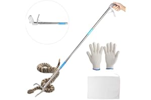 KUNNKU 50 Inches Snake Grabber -Stainless Steel Snake Tongs Foldable with Lock Suitable for Catching Rattlesnakes and Coral Snakes Reptile