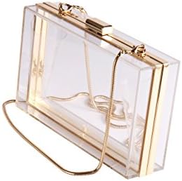 YueCZ Acrylic Clutch Cute Clear Box Handbags for Women with Chain
