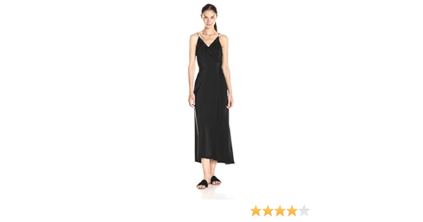 ruffle strap silk wrap dress