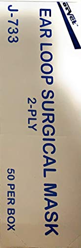 Surgical Mask Ear Loop - Breathable 2-Ply Disposable Non-Toxic Dust and Filter Mask for Cleaning White 50 Pack