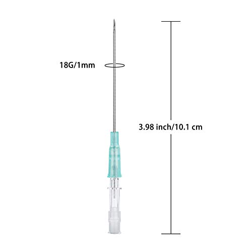 JieyueJewelry 8 Pack Piercing Needles Surgical Steel IV Catheter Needles Fits for Ear Nose Lip Tongue Belly Nipple Tattoo Body Piercing Needles Supply (18 Gauge)