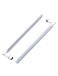 VizGiz 2 Pack FDD 4G LTE Antena Booster para Huawei B593 B880 B890 B310 B593S-850 E5186 E5175 ZTE MF253S Puerta inalámbrica CPE con conector externo SMA macho (Color Blanco 10dbi 0.5dbi)