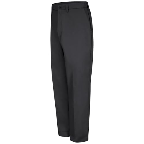 Red Kap Men's Wrinkle-Free Work Pants, Black, 36W x 34L