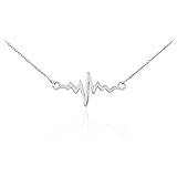 925 Sterling Silver Lifeline Pulse Pendant Heartbeat Necklace