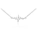 925 Sterling Silver Lifeline Pulse Pendant Heartbeat Necklace, 18