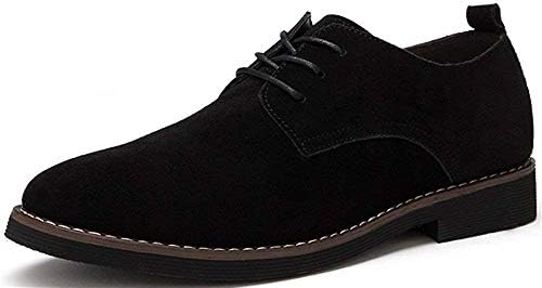 Amitafo Men's Lace Up Brogues Suede Oxford Dress Shoes Leather Casual Shoes Black Blue Brown Size UK 5.5-10.5