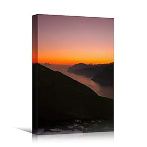 signwin Canvas Wall Art Mountain Sunset IX Coastal...