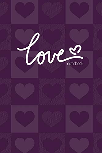 Love Notebook, Blank Write-in Journal, Dotted Lines, Wide Ruled, Medium (A5) 6 x 9 In (Purple)