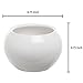 MyGift 6.8 Inch Round Plant Bowl - Modern Glazed White Ceramic Succulent Planter Pot with Drainage Hole