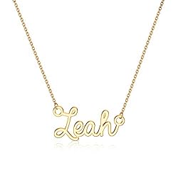 Turandoss Leah Necklace, 14K Gold Plated Name