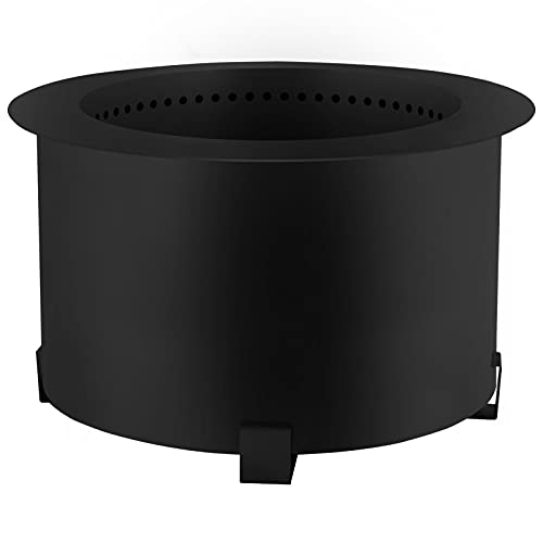 VEVOR Smokeless Fire Pit, Carbon Steel Stove Bonfire, Large 21.5 inch