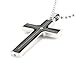 Dahlia 360 Degrees Spinning Cross Stainless Steel Black Pendant Necklace 20