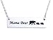 ELOI Mama Bear Necklace Cubs Stainless Steel Bar Pendant Ideas Gifts for Mom Grandma