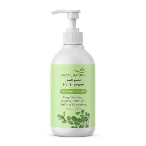 Aflora Natural Sidr Shampoo, with Pure Sidr Extract, for Thick-Looking, Radiant & Smooth Hair, Scalp Refresh, 300ml