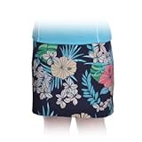 Monterey Club Ladies Stretchable Tropical Print Satin Woven Skort #2879