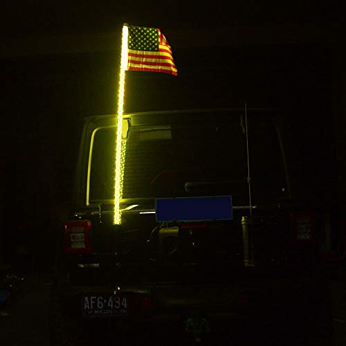Z8LED 4FT(1.2M) Bluetooth Controll 360Â° Sprial Rising LED Whips Light With Dancing/Chasing Light LED Antenna Light For Off- Road Vehicle ATV UTV RZR Jeep Trucks (one piece)