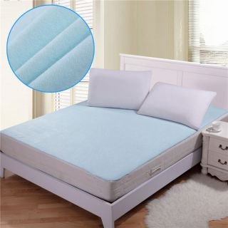 STOP N SHOPP Waterproof Hypoallergenic Mattress Protector for King Size Bed (Blue, 72x78-inch)
