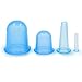 VASSOUL Anti Cellulite Silicone Neck Face Body Massage Cupping Cups Blue x 4 Sizes with full Instructions