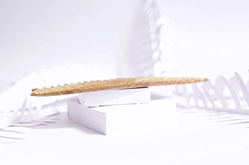Hand Carved Hair Comb - BobolinkWoodBest Wide Tooth Oak Wood Comb - 8.66" Large Size No Static Natural Wooden Detangling Comb for Women and Men AC3 - Thumbnail 5