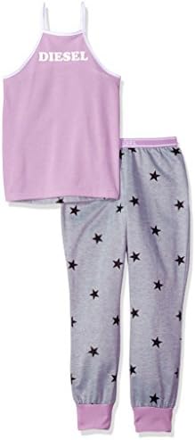 Diesel Sleepwear Big Girls' Sleepwear Set, Jogger Heather Grey, 7