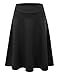 DOUBLJU Womens High Waist Midi A-Line Skirt Black X-Large