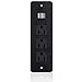Kungfuking Desktop Power Grommet Power Strip 3-Socket 2-USB Convex Surface 9.85 FT Extension Power Cord (Black) (3outlet Convex Design)