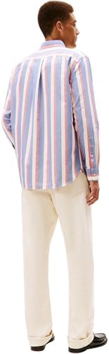 Heritage Oxford Icon STP MW0MW41695 Camisola Masculina Esquerdo/S, Azul, M, Azul (Azul Cunha / Múltiplas Riscas), M