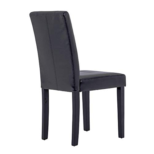 Set of 6 Modern Fabric Upholstered Dining Chairs Elegant Design Dining Room Chairs (Black Set of 6)