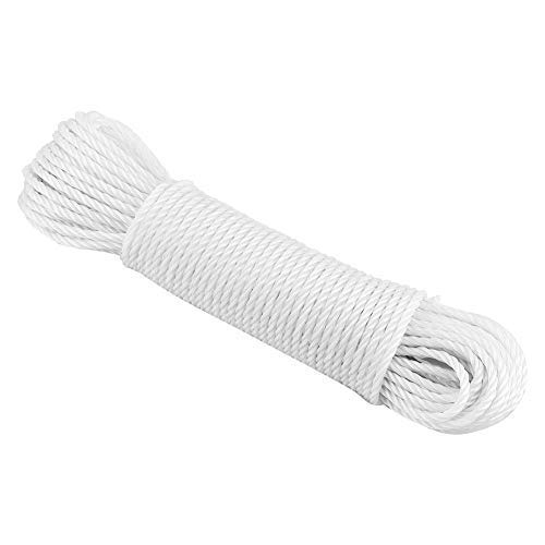 20m Nylon Rope Lines Cord Clothesline Hanging Rope Drying Clothes Garden Camping Outdoors Travel(White)