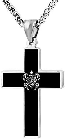 CrossBoom Turtle Tattoo Maori Style Personality Prayer Necklace With Free Chain Christian Jewelry Cross Pendant