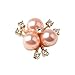 Prettyia 10Pcs Cute Fashion Jewelry Crystal Rhinestone Flowered Pearl Button Necklace Ornaments Hair Band Decors Earrings Supply Rose Gold