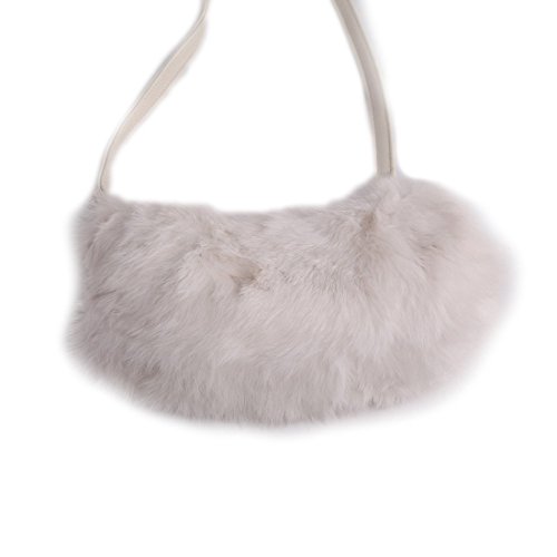 URSFUR Women Warm Hand Muff Genuine Rabbit Fur Bag Purse Winter Hand Warmer